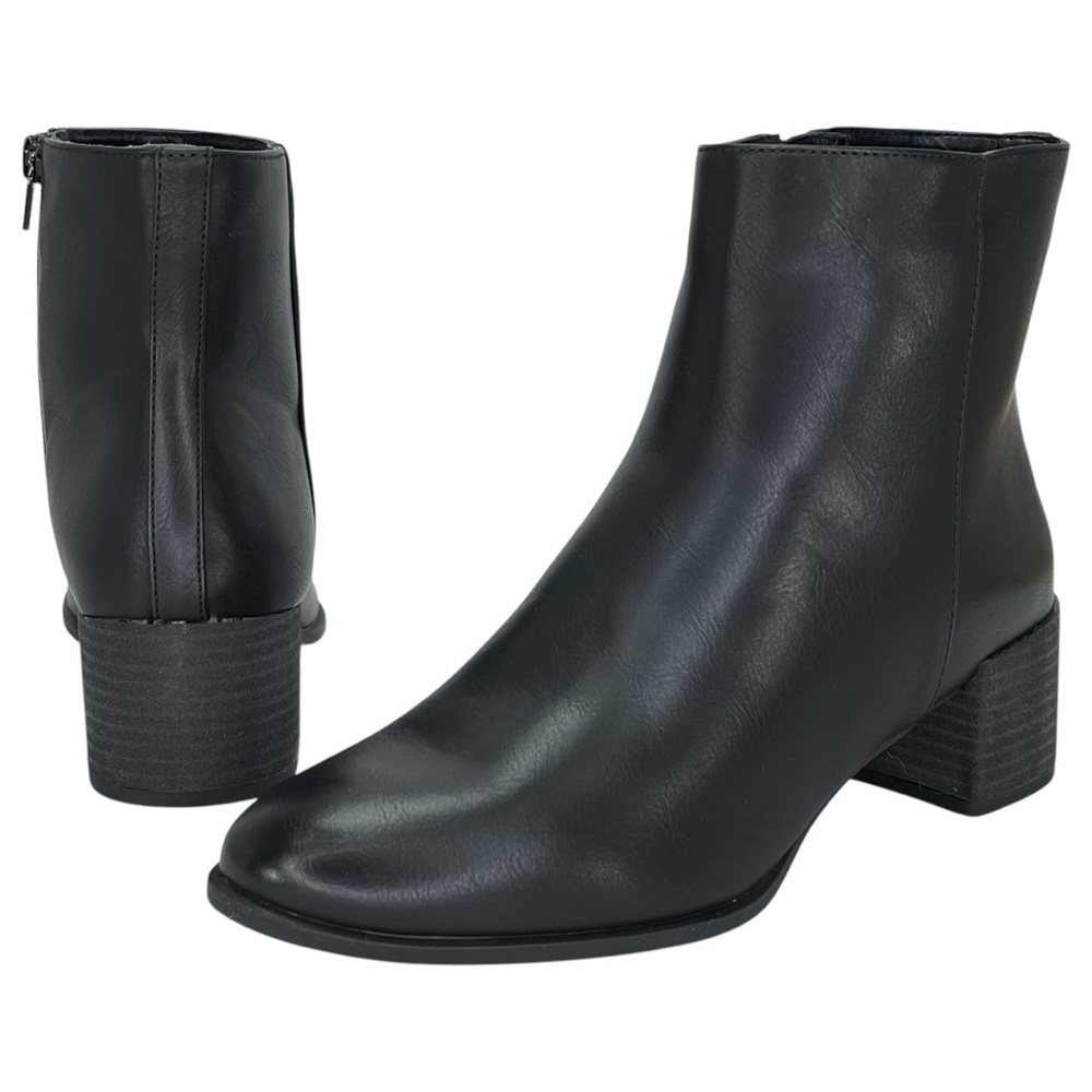 SOUL Naturalizer Rose Black Faux Leather Womens Ankle Boots Size 8.5M - Picture 10 of 13